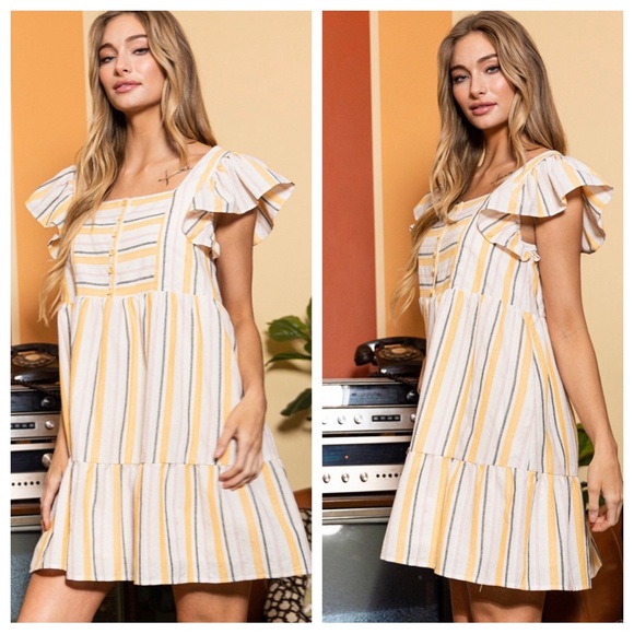18 Boho Striped Tiered Dress - Picture 2 of 5
